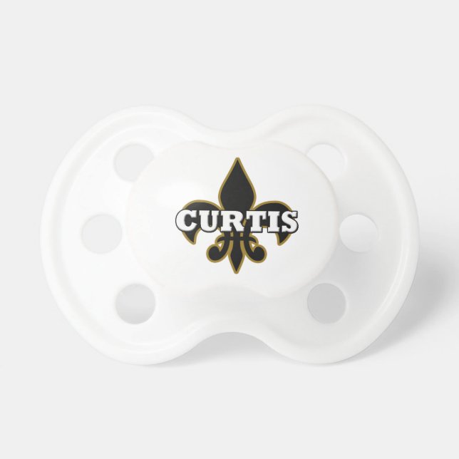 Chupeta Pacifier da flor de lis de Curtis do bebê (Frente)
