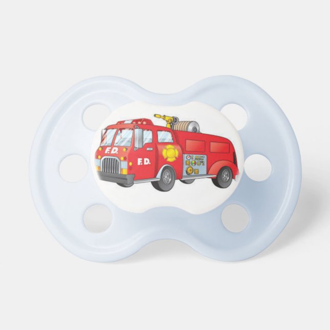 Chupeta Pacifier do bebê da viatura de incêndio (Frente)