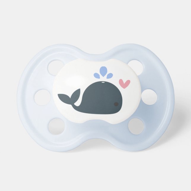 Chupeta Pacifier náutico do bebê do amor da baleia da (Frente)
