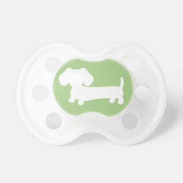 Chupeta Silhueta do Dachshund no ponto morto verde do