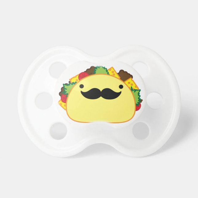 Chupeta Taco superior com ninny do bigode (Frente)