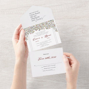 Chuppah botânico tudo em um Convite de casamento j