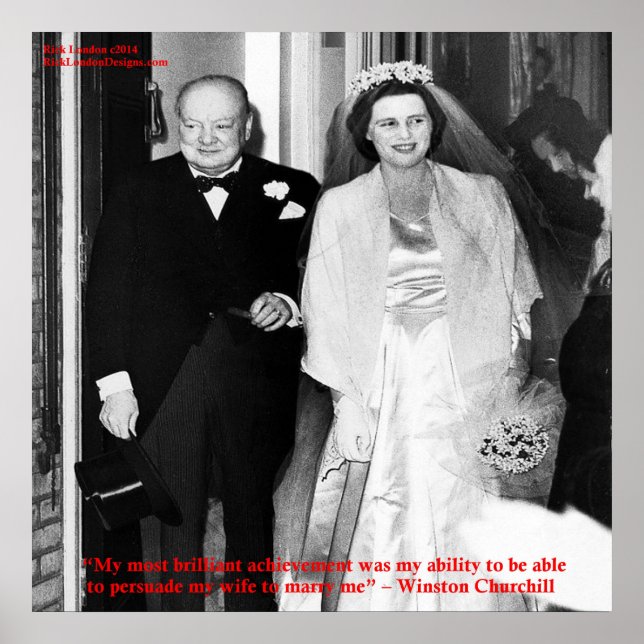 Churchill e Poster de citação de Casamento Familia (Frente)