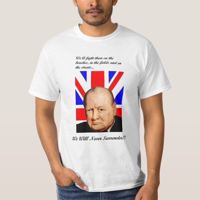 Churchill nunca rende o t-shirt básico (Frente)