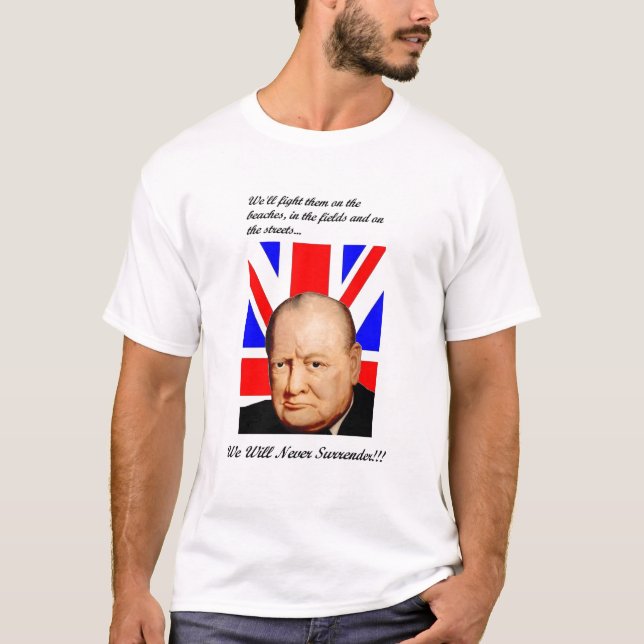 Churchill nunca rende o t-shirt básico (Frente)