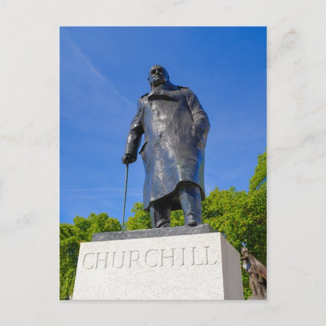 Churchill Statue, Londres - Cartão postal britânic (Frente)