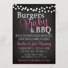 CHURRASCO Burgers Baby Coed Girl Convite Para Chá 