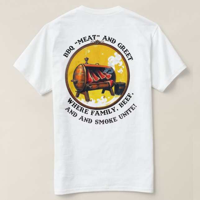 CHURRASCO "Carne" e T-shirt saudável (Verso do Design)