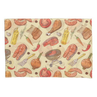 Churrasco, churrasco, fundo sem costura desenhado 