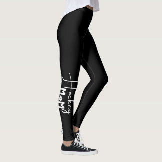 Churrasco de hóquei, leggings de caligrafia