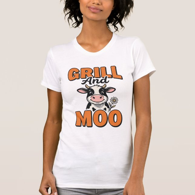 Churrasco De Vaca Engraçada E Camisa Vintage Desig (Frente)