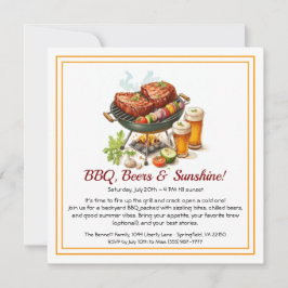 Churrasco de Verão e Convite de festas de cerveja