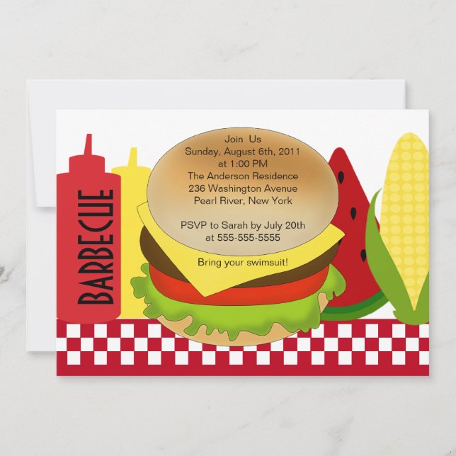 CHURRASCO do convite do assado do partido do verão (Frente)