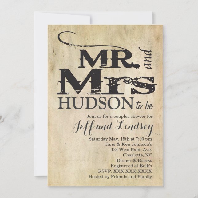 CHURRASCO Sr. e Sra. BBG Casais Convite para chá (Frente)