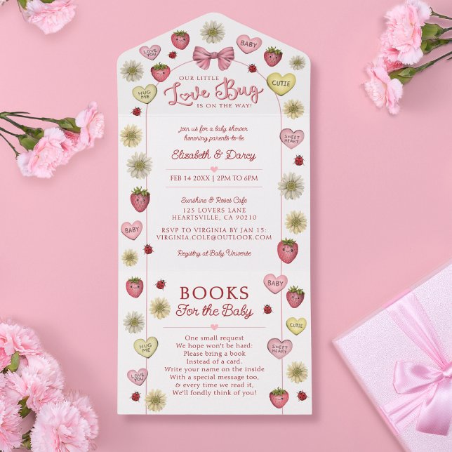 Chuva de Amor Casal Rosa Moderno Chá de Bebê (Criador carregado)