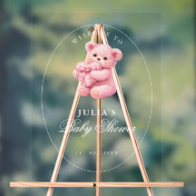 Chuva de Amor Chá de Bebê Urso de Ginga Rosa