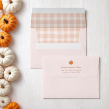 Chuva de Bebê Abóbora Gingham de Outono
