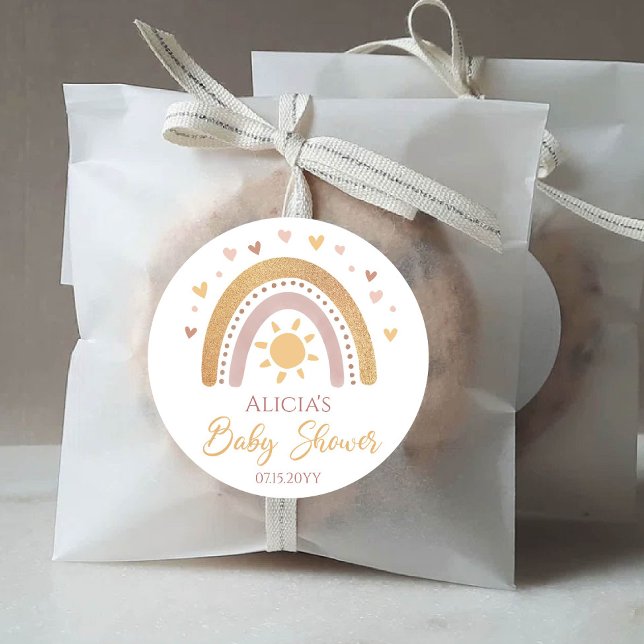 Chuva de Bebê Adesivo Redondo Clássico Arco-Íris (Criador carregado)