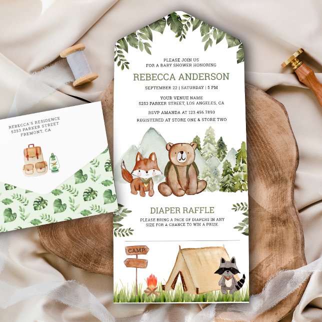 Chuva de Bebê Animais da Floresta Rústica (Criador carregado)