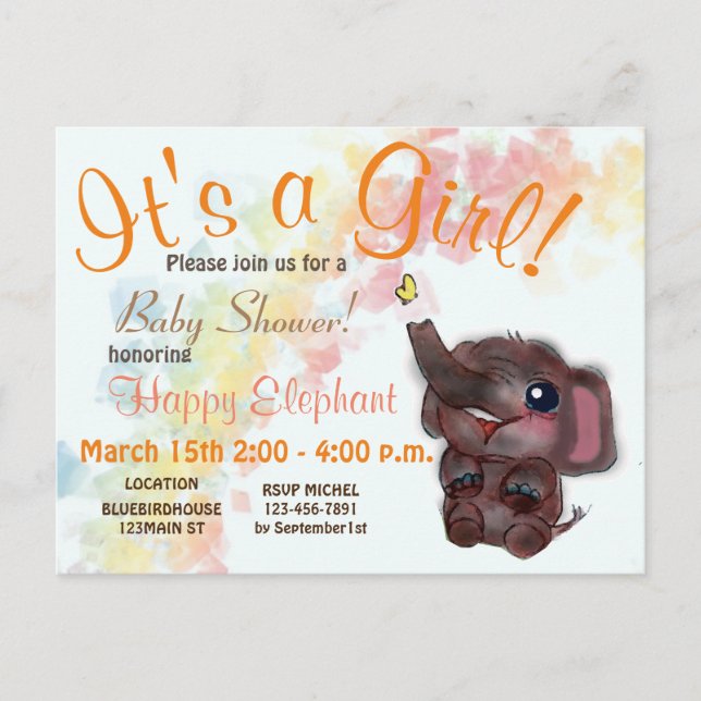 Chuva de Bebê Arco-íris e Anúncio de Arte Doodle d (Frente)