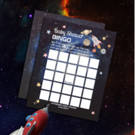 Chuva de Bebê Bingo Foguete Planetas Espaço Sidera