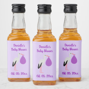 Chuva de Bebê de gênero neutro Roxo Cegonha Bebê