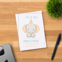 Chuva de Bebê Elefante Fofo Personalizada