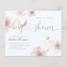 Chuva de Bebê Floral de Cerejeira Azul Econômica