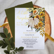 Chuva de Bebê Floral Dourado de Colheita Pequena A