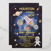 Chuva de Bebê Houston Temos um Menino Espaço Sider