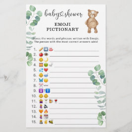 chuva de bebê jogo de imagem Emoji de floresta de