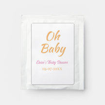 CHUVA DE BEBÊ LARANJA ROXO SIMPLES MINIMALISTA