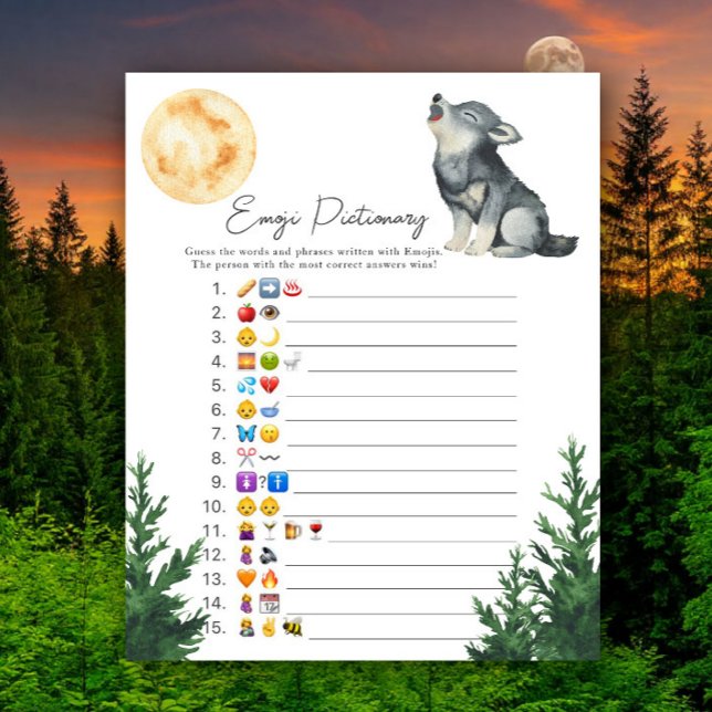 chuva de bebê Little Wolf Emoji jogo de imagem (Criador carregado)