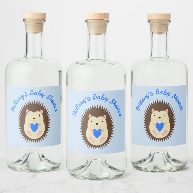 Chuva de Bebê Menino Azul Coraçãoouriço Cachorro C (Garrafas)