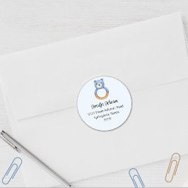 Chuva de Bebê Menino Urso Azul Etiqueta de Devoluç