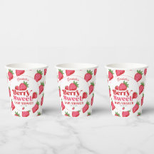 Chuva de Bebê Morango Vermelho Rosa Doce