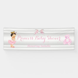 Chuva de Bebê Princesa Rosa Branco Bebê Morena