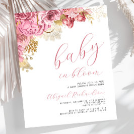 Chuva de Bebê Rosa Orçamento Bebê em Flor Meninas