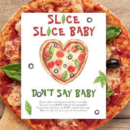 chuva de bebê tema pizza coração - Não diga Poster