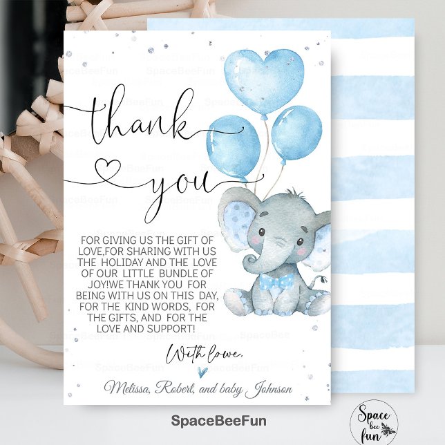 Chuva de Bênçãos do Menino Elefante Safari cartão  (Elephant Boy Baby Shower Invitation Elephant Theme Safari Baby Shower invites Elephant Baby Shower B)