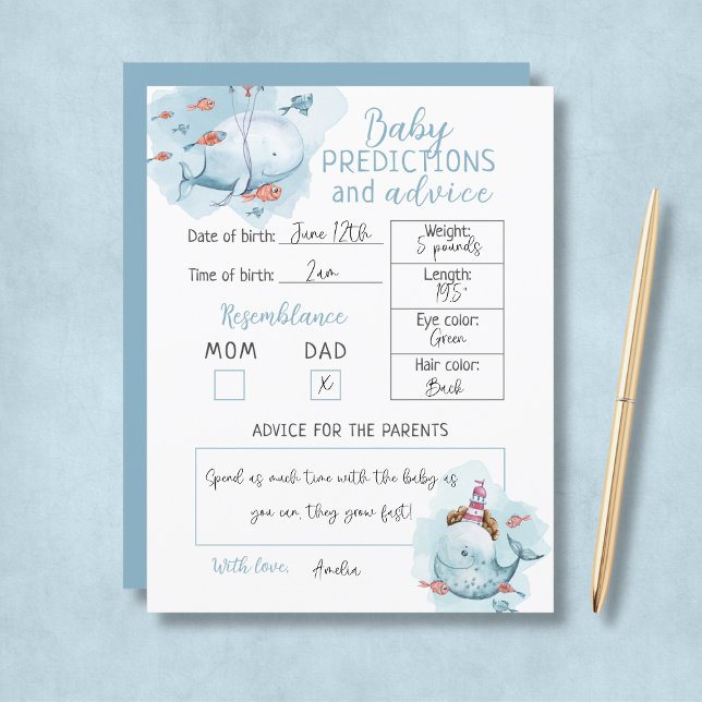 Chuva de Bens para o Bebê: Previsões e Dicas para  (Budget Whale Baby Shower Baby Predictions & Advice
)