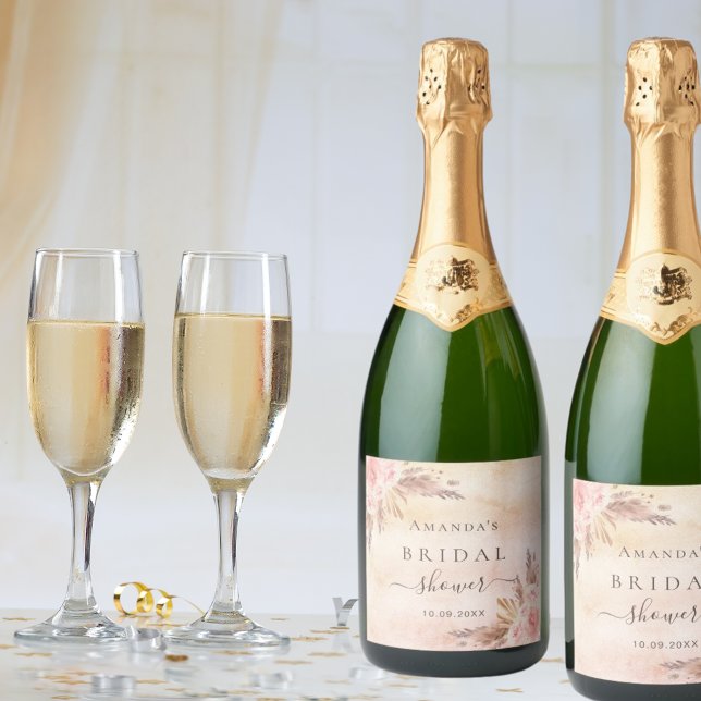 Chuva de casamento grama de pampas dourado rosa (Criador carregado)