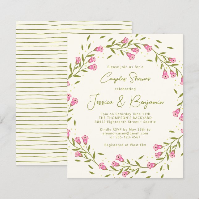 Chuva de Casamento Rosa Rústica Orçamento para Cas (Frente/Verso)