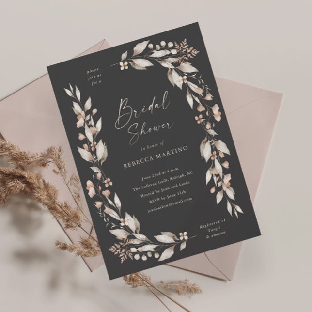 Chuva de Florais Boho Floral Casamento Noiva  (Boho wildflower floral elegant wedding bridal shower invitation magnetic card.)