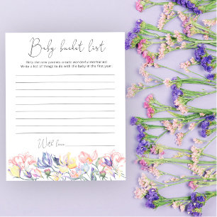 Chuva de flores para chá de bebê Lista de desejos