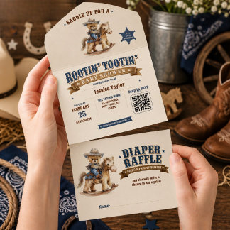 Chuva de Fraldas QR para Chá de Bebê do Ursinho Te