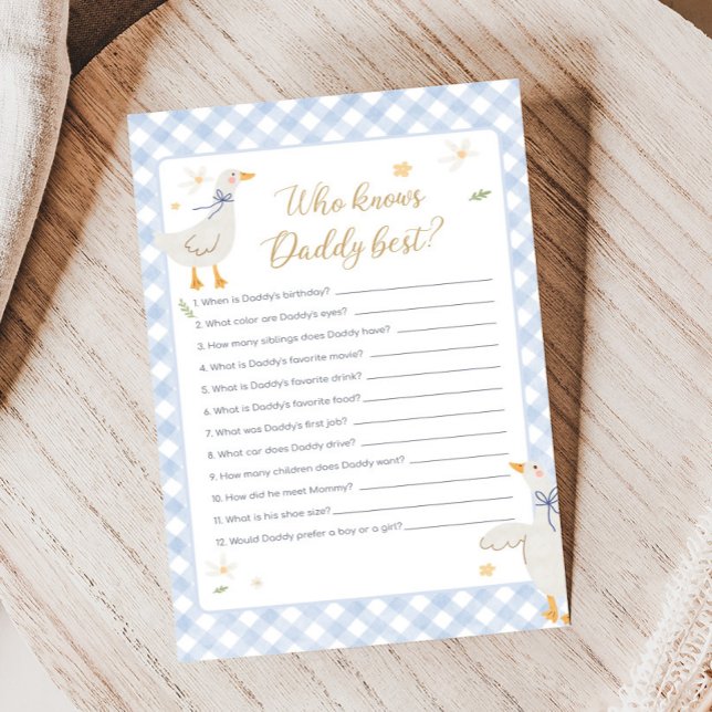 Chuva de Ideias Chá de Bebê Quem Sabe Jogo (Silly Goose Baby Shower Game)