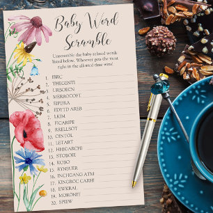 Chuva de Ideias para Baby Shower - Jogo de Palavra