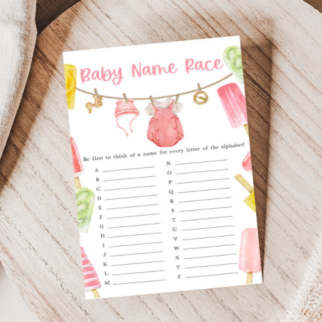 Chuva de Ideias para o Nome do Bebê no Chá de Bebê (Ready to Pop Popsicle Baby Shower Game)