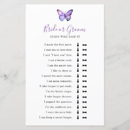 Chuva de Noiva Borboleta Adivinhe quem disse